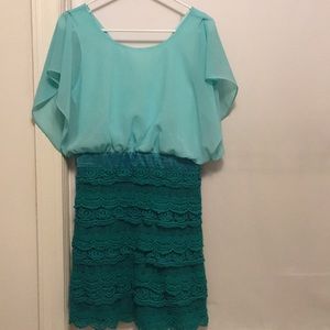 Francesca’s Teal/Mint Wedding Guest Dress